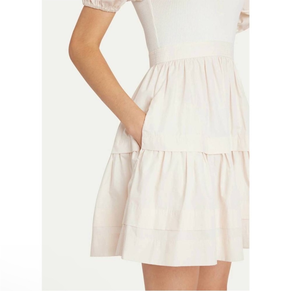 NWT Ulla Johnson Amelia Ivory Puff Sleeve Mini Mixed Media Revolve Dress 4 - Picture 3 of 12